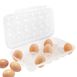 MKNZOME Eierbox 18 Eier, Tragbarer Eier Aufbewahrung Kühlschrank Kunststoff Egg Holder Eierhalter Organizer Für Kühlschrank, Küche, Party, Camping, Picknick, Wandern, Reisen