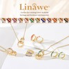 Linawe Ruby Red Rhinestone Necklace for Women, Hypoallergenic Stainless Steel