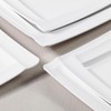 Yummost Square Melamine Dinnerware Sets of 12 Pcs,Square Plates and