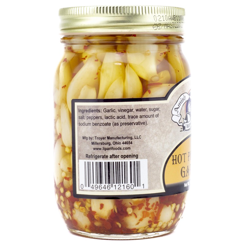 Amish Wedding All-Natural Hot Pickled Garlic 15 Ounces (2 Jars)