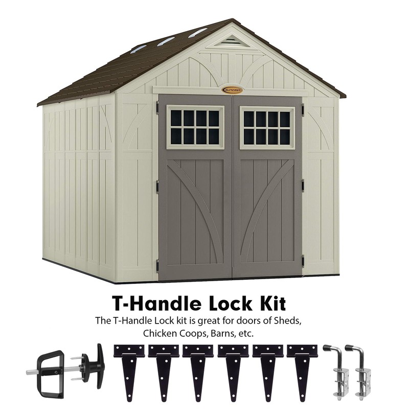 Shed Door Hardware Kit - Complete Gate Set with Hinges,