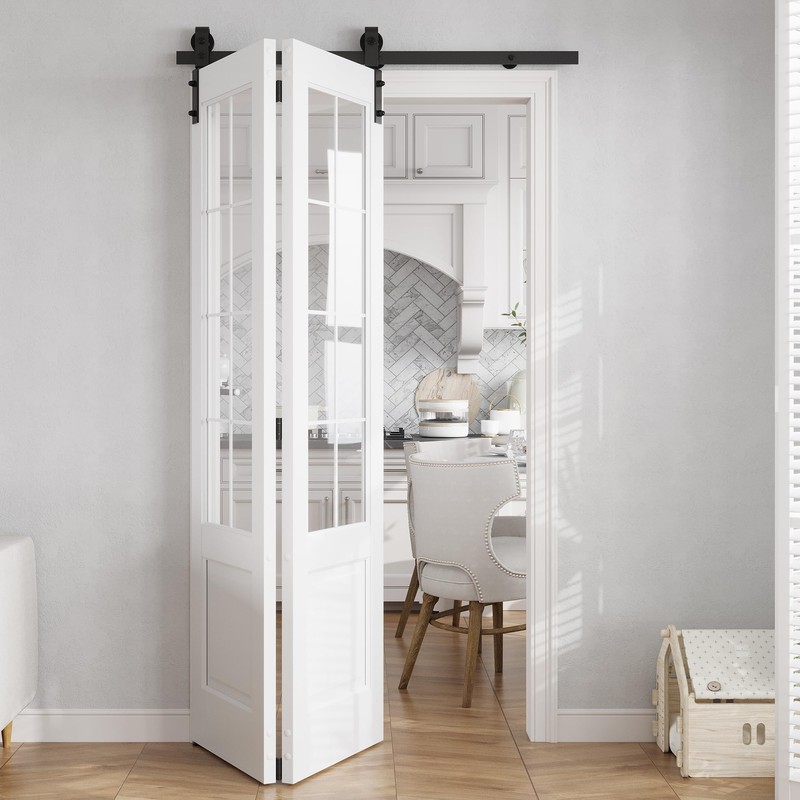 ALAMEDADT 60" Bifold Barn Door Hardware Kit for Closet Doors,