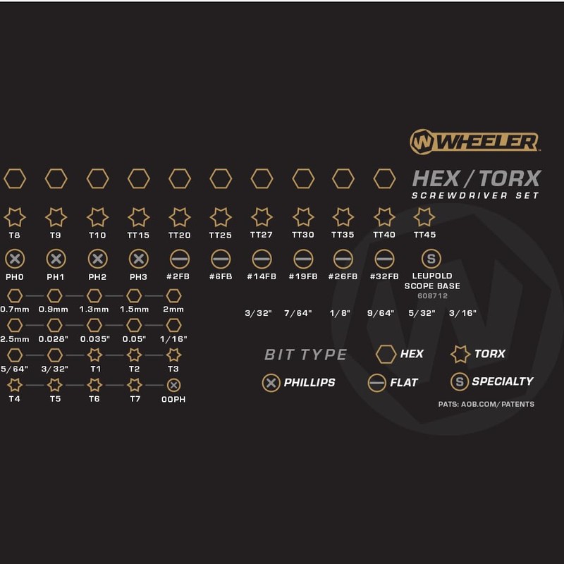 Wheeler 30 Piece SAE/Metric Hex and Torx Benchtop Screwdriver Set