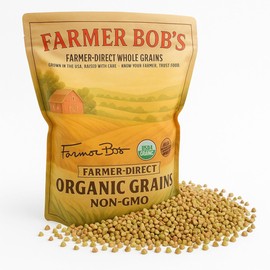 Farmer Bob's Organic Hulled Buckwheat Groats – USDA Organic, Non‑GMO, Farmer‑Direct, Glyphosate‑Free, Gluten‑Free Superfood trigo sarraceno organico Raw Buckwheat Groats 5 lb Storage Bulk Bag