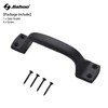 JIAHOO Rustic Barn Door Handles, Black Cast Iron Gate Handle,