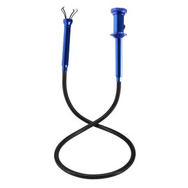 Flexible Claw Grabber Tool Claw Picker 24.4in, Bendable Hose Reacher Claw Pickup with LED Light, Long Handy Reaching Assist Tool for Litter Pick Home Sink Drain and Metal Small Items (Blue)