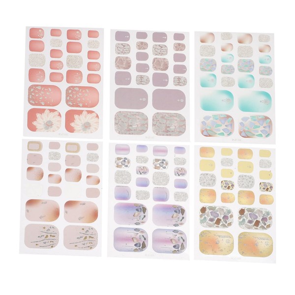 Healeved 6sheets Nail Art Stickers Press Nails French Tip Guide