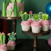 48 piezas de adornos para cupcakes de cactus para decoraciones