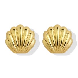 Shell Earrings for Women Trendy Gold Seashell Earrings Beach Earrings Summer Earrings Gold Statement Earrings Stud Jewelry Gift Summer Earrings for Women 2024