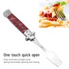 Folding Spring Camping Fork One Button Flick 304 Stainless Steel