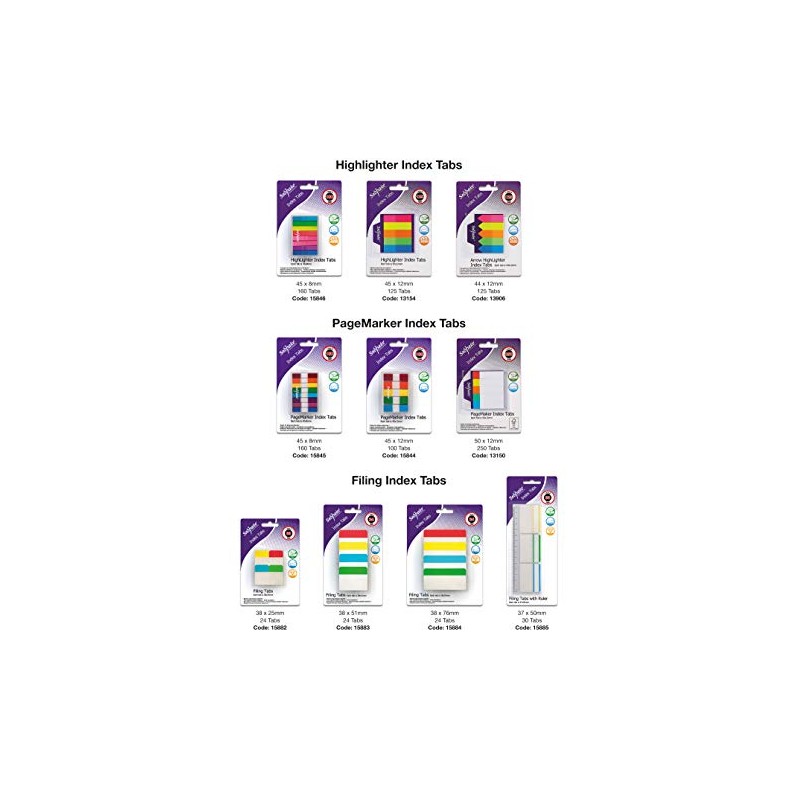 Snopake Extra Thick Repositionable Filing Index Tabs (37x50mm) with Ruler