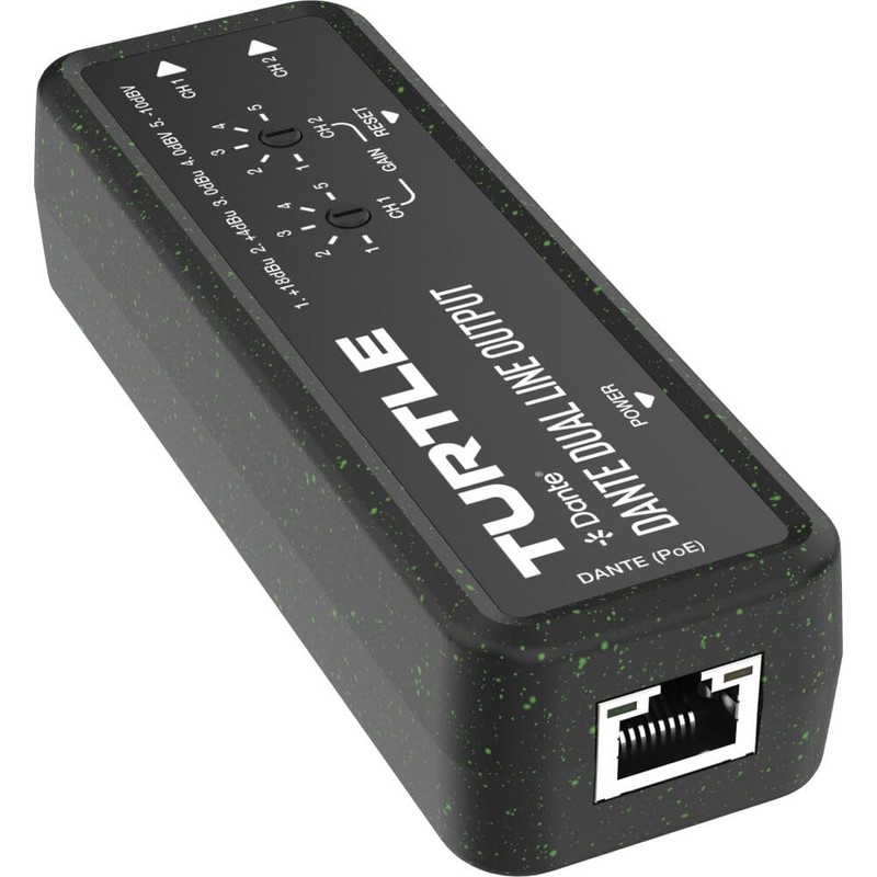Turtle AV Dual-Channel Dante to Analog Euroblock Line Output Adapter