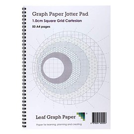 A4 Graph Paper 10mm 1cm Squared - Jotter Pad 50 Pages - Grey Grid Board Backed