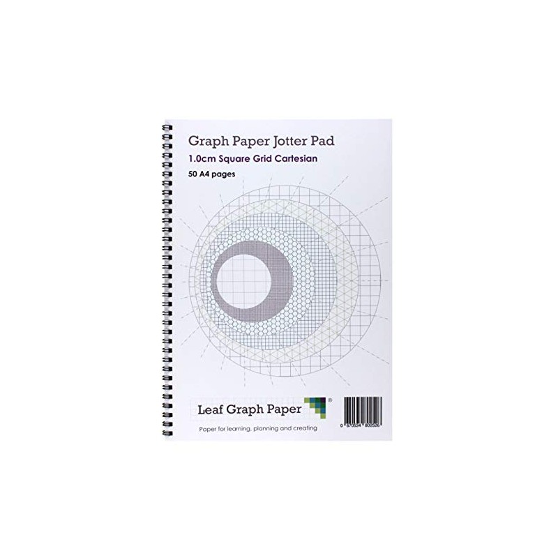 A4 Graph Paper 10mm 1cm Squared - Jotter Pad 50