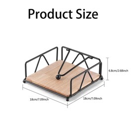 Napkin Holders for Tables, Matte Black Paper Cocktail Napkin Holder, Napkin Dispenser Suitable for Kitchen, Dinner Table, Cocktail Bar, Tablecloth Decor(Black)