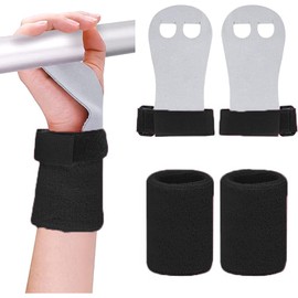 DILUSILK 4 pcs Gymnastics Grips Wristbands Sets for Girls Youth Kids, Gymnastic Hand Grips Gymnastic Bar Palm Protection and Wrist Support Sports Accessories for Kids Workout and Exercise