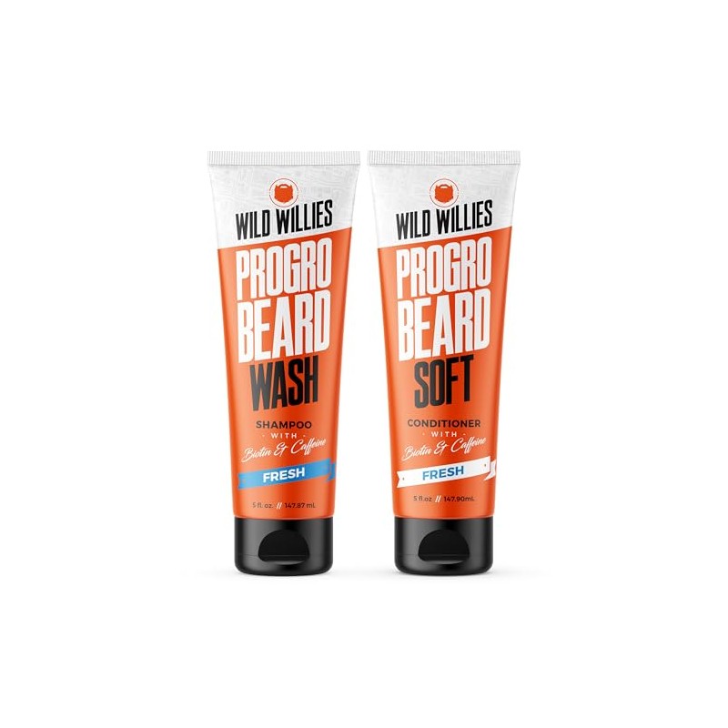 Wild Willies Kit de Champú y Acondicionador para Barba Progro