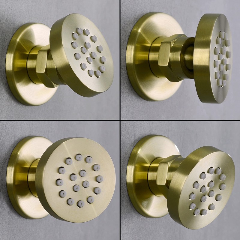 Solid Brass Body Spray Shower Jet - Round Massage Side