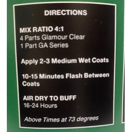 Automotive Basecoat High Gloss Urethane Clear Coat Quart Kit 4:1 w/ Medium Activator