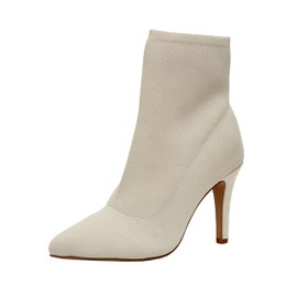 CUSHIONAIRE Women's Gipsee stretch knit Heel +Memory Foam Insoles, Bone, 10 Wide