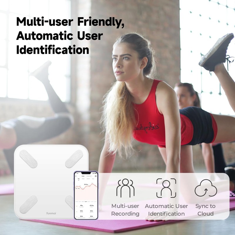 Yunmai Smart Scale with BMI, Body Fat, Muscle Mass, Digital
