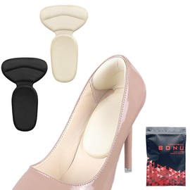 Anti-chafing Heel Protective Cushion, Fan Type, Repair, One Size, Set of 4, 2 Pairs (Beige)