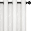 Deconovo Blackout Curtains - Silver Wave Line Print, Thermal Insulated,