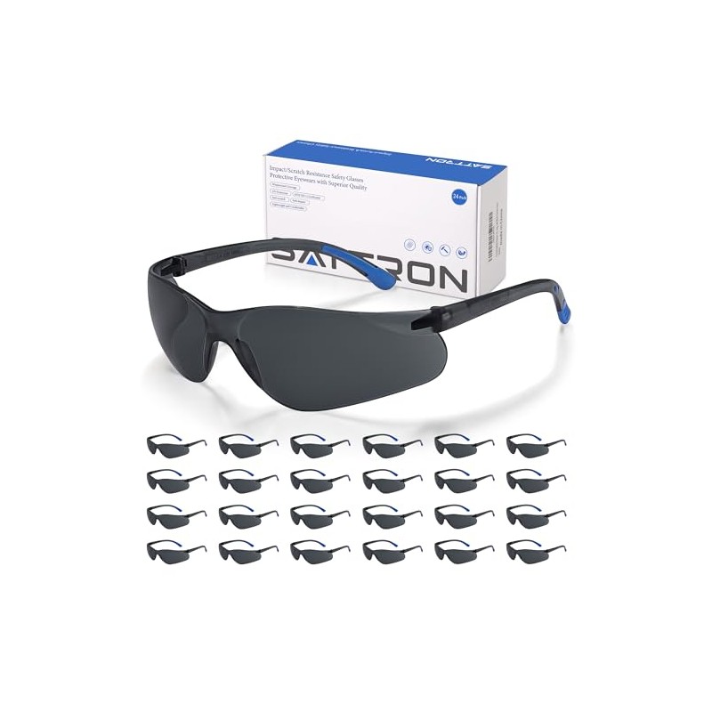 Tinted Safety Glasses 24 Pack, Safety Sunglasses Bulk UV Protection