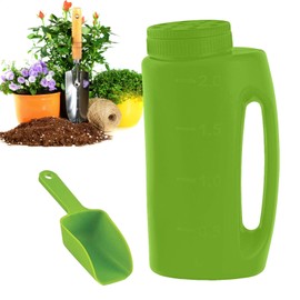 Lawn Spreader - Fertilizer Salt Spreaders | Hand-Powered Spreàder with 2L (1.5Kg) Capacity | Portable Fertilizer Bottle with Spoon, Broadcast Spreaderr for Earth Food, Ice Melt