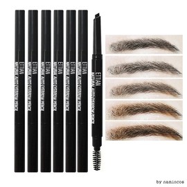 Ettian Easy Drawing Auto Eyebrow Pencil Triangular Tip 6 Colors 01 Black 4ea