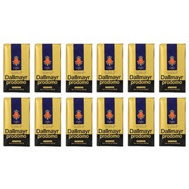 Gourmet Coffee byDallmayr, Prodomo, Finest Premium Ground Coffee, Specially Refined, 100% Arabica, 8.8 Oz Vacuum Packs - Pack of 12