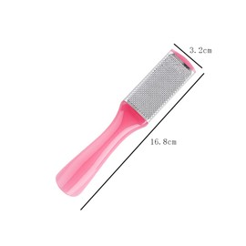 3 Pieces Foot File Callus Remover Stainless Steel Foot File Foot Scrubber Feet Rasp Double Side Dead Skin Remover Foot Scraper Foot Sander Foot Care Tool with Plastic Handle, Pink