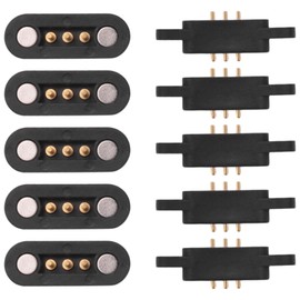 Liseng 5 Pairs Spring Loaded Magnetic Pogo Pin Connector 3 Position Grid Size 2.3 mm Through Holes Male Female Probe