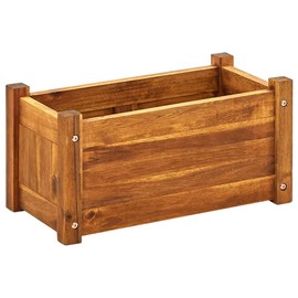 vidaXL Raised Garden Bed in Acacia Wood - Spacious Planter Box for Growing Plants, Vegetables, and Flowers - Rustic Design for Balcony, Deck, or Patio