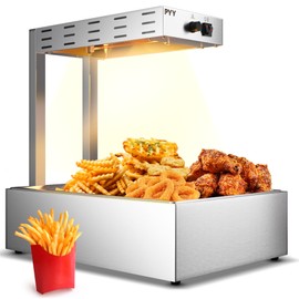 PYY French Fry Warmer Commercial Food Heat Lamp Food Warmer Light Free-Standing Warming Dump Station 5L Countertop Fries Food Warmer for Chips Churros Buffet Kitchen Restaurants 500W