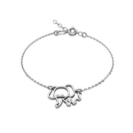 butterfly Girls Sterling Silver Elephant Bracelet Clear Adjustable Length Sustainable Packaging Gift Jewellery, Sterling Silver