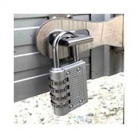 LuminaD Heavy-Duty 4-Digit Dial Combination Padlock Silver