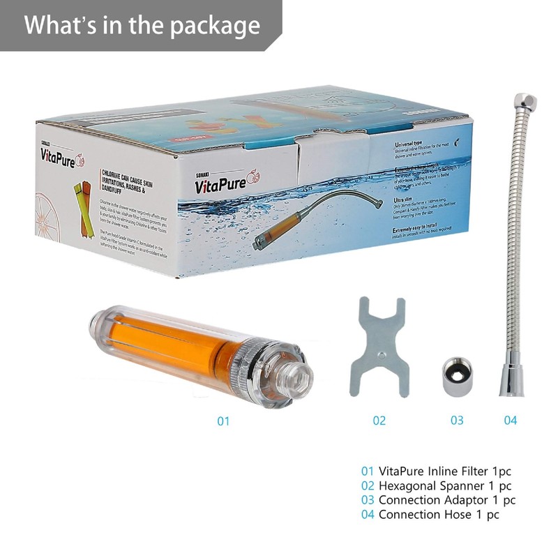 VitaPure VCF-50V Ultra Compact Vitamin C Inline Shower Filter aka