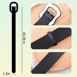 Vintage Black Wide Belts for Women Dresses Y2k Punk Rock Belt 70s Retro Adjustable Chunky Waist Belt for Girls Y2k Gen Z Jeans Leather Belts for Skirts Pants Gothic Accessories for Party Outfits