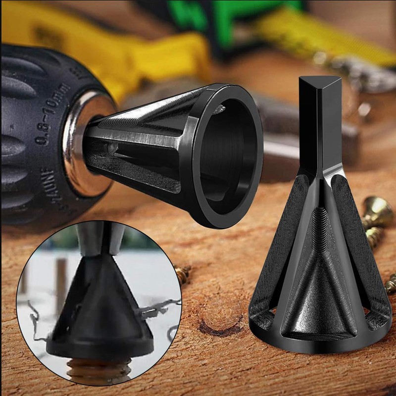 Odowalker 4 Pcs HSS Deburring External Chamfer Tool,CR12MOV Steel Hex