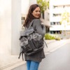 Hamosons – Large leather backpack size L / laptop backpack up to 15.6 inches, made out of nappa leather, anthracite grey
