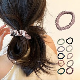 Hair Rubber Silk Hair Elastic Scrunchie Silk Hair Scrunchie 1 Piece Hair Closure 100% Silk 16 Momme Ring Rubber Hair Accessory Hair Ornament Charm Anti-static Hair Gentle on Hair Pony Tail Bun Hair