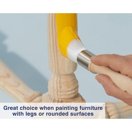 Zibra Round Paint Brush for Curved Surfaces and Ornate Details, 1 in, White, Pro Grade