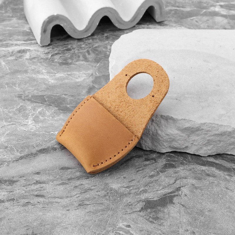 Briny River Leather Thumb Guards, 80 x 52 mm, Wood