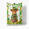 St. Patrick's Day Blankets for Kids, Funny Highland Cow Throw