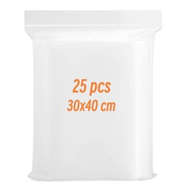 Large Plastic Bags Sealable,25 PCS 30x40cm Grip Seal Bags, Clear Zip Lock Bags Large Baggies,Resealable Plastic Bags for Kitchen Storage,Clothing,DIY,Office Stationery (30 x 40cm -25pcs)