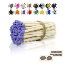 4" Inch Long Wooden Refill Matchsticks with Strike Stickers - Safety Matches Wholesale Bulk Loose by Chandler Studio (100 Pieces, Purple)