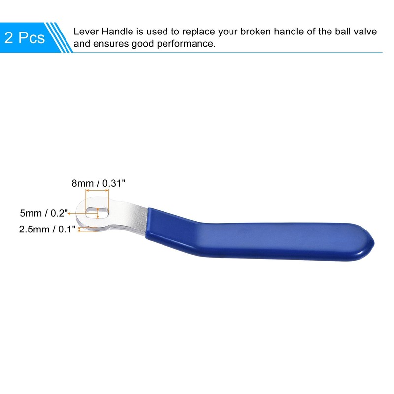 sourcing map Set of 2 Lever Handle Iron Chrome-Plated Replacement