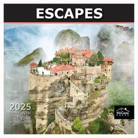 MICASA Escapes 2025 Wall Calendar 12 Month | 12" x 24" Open | Thick & Sturdy Paper | Giftable | Calendar 2025