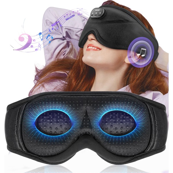 TOPOINT TOPOINT Sleep Mask with Bluetooth Headphones Wireless, 3D Eye